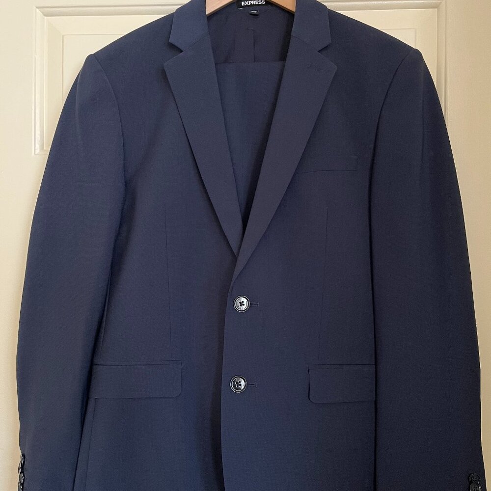 Men’s Express Navy Blue Extra Slim Stretch Top and Bottom